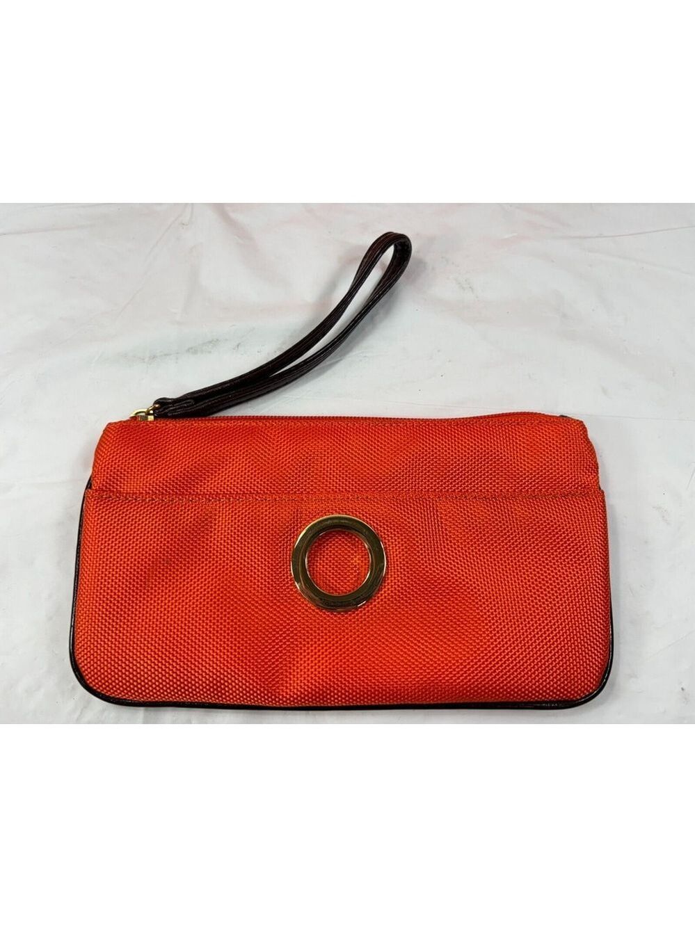 SR Squared Sondra Roberts Large Reversible Tote orange with Wristlet pouch - Picture 6 of 15